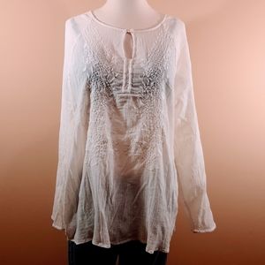 CHICO'S - Women's long sleeved white top Size XL